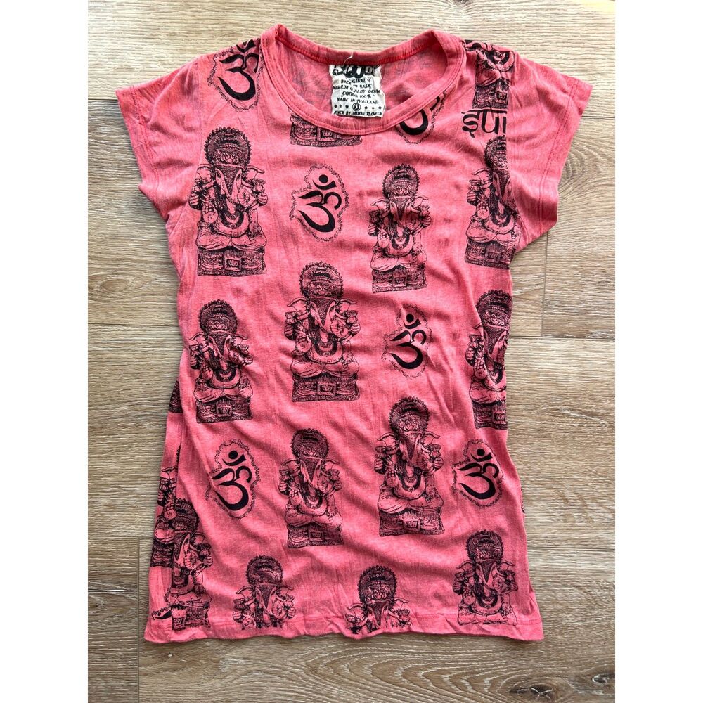 Ganesha deity Tee - coral - S